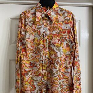 Allison Peters Vintage Women's Multi-Color Polyester Blouse, Size 11